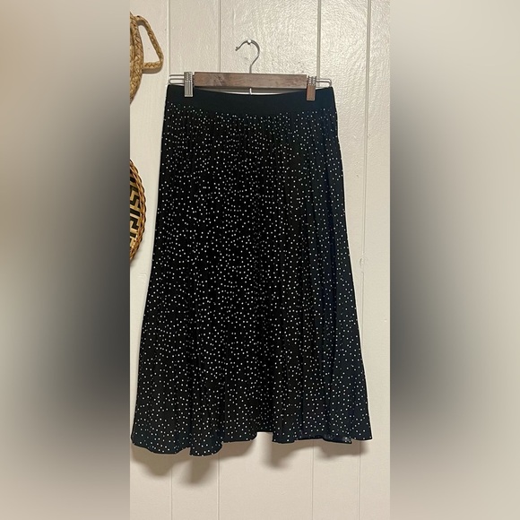 Kate Kasin Women's High Waist Pleated A-Line Swing Skirt size L polka dot - Picture 1 of 4